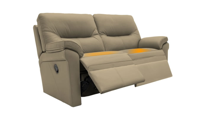 G Plan Seattle Leather 2 Seater Manual Recliner Capri Putty